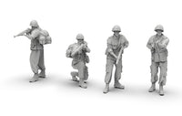 1/72二战美军1/64美国大兵1/35士兵军人白模摆件微缩素体兵人模型
