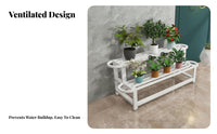 Multi-Level Rolling Planter Shelf with casters Flower Pot Holder Stable framework