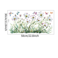 Cosmos Flower Wall Decal Self Botanical Window Cling Watercolor Design