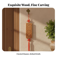 Fruit Wood Fortunate Token Feng Shui Good Luck Token Carved Fruit Wood Token Chinese Wooden Blessing Plaque