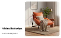 Minimalist Design C-Shaped Armchair Italian visual appeal Lounge Chair designer-inspired design aesthetic Indoor Seating Sculptural configuration for Interior Designers, Apartment Dwellers, Living Room, Bedroom, perusing corner, Hotel Lobby