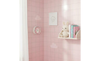 Rose Rabbit Shower Clock Suction Mount Home Decor Fogproof for Bathroom, Kitchen