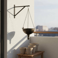 Rustic Hanging Planter Distressed Finish Iron Hanging Basket Long-Lasting