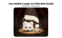 Soft Texture Animal Mask and Tail Set Fingerless Paw Gloves Furry Creature Mask and Tail Cute Design for Children, Adults, Carnival