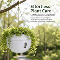Matte Hanging Planter, Tapered Hanging Pot with Drainage Hole, Lightweight Hanging Basket with Chain for Indoor Outdoor Plants