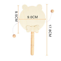 DIY Wooden Rattle Drum Even-Surfaced Handle Unfinished Wooden Rattle Drum Kids' Craft Supply for Art Workshop