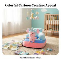 Plush Sit-Training Chair Anti-Fall Design creatureShaped Sitting Trainer for Home