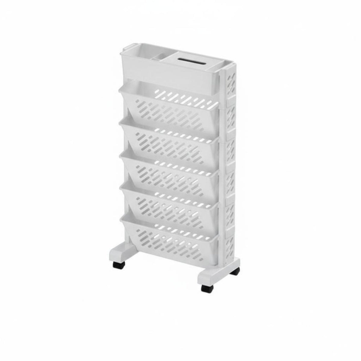 With Wheels Movable Bookshelf Cart Easy to Move Wheeled Classroom Library Cart Space Saving for Children, Office Workers, Study Room