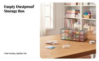 Clear Multi-Drawer Bead Box Transparent Design Craft Organizer for Desktop, Home