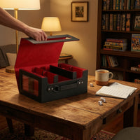 Rigid Trading Card Storage Box with Handle Handheld Card Storage Box with Dividers Long-Lasting Portable for Collectors