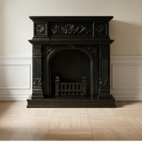 Dollhouse Fireplace European Style Ornate Mantel Piece Arched Opening Miniature Decor