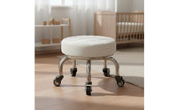 Round Stool with Wheels Waterproof Low Rolling Stool Ergonomic Design for Garage