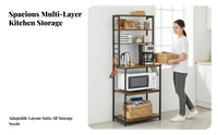 Space Saving Microwave Oven Stand Large Capacity Microwave Stand Easy Assembly Multi-Tier Kitchen Utility Shelf Sturdy Build for Homeowners, Renters, Adults, Pantry, Living Room, Office Breakroom