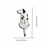 Black and White Dog Clock Minimalist Cartoon Dog Clock Cute Home Design Decor for Bedroom