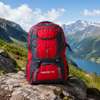 Red Large Capacity Travel Backpack Hiking Camping Bag Unisex for Extended Trips