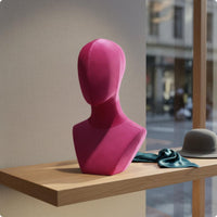 Velvet Mannequin Head Decorative Hat Hairpiece Stand Head Elegant Look for Boutique Sellers, Shop Owners
