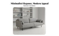 Nordic design3Seater textile Sofa Small Space suitable Upholstered Multi-Seater Couch Minimalist design living Room Seating Latex Filling for Apartment Dwellers, Guesthouse Owners, property owners, Lounge Area, Office, Bedroom