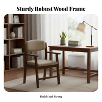 Upholstered Wooden Armchair Minimalist Design Desk Chair Ergonomic Design