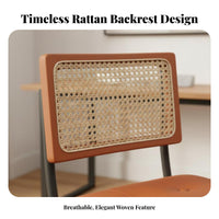 Cane Back Rolling Chair Ergonomic Design Office Seating Reclining Function