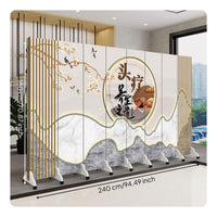1 Piece Foldable Privacy Screen Mobile Partition Double-sided Folding Room Divider with Sturdy Wood Frame and Casters Suitable for Therapists Renters Spa Medical Office