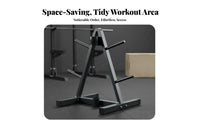 Barbell and Plate Storage Rack Space Saving Barbell and Weight Disc Holder Heavy Duty Vertical Weight Stand for Personal Trainers, Fitness Studio