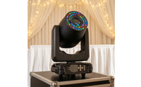 Moving Head Light with Circle 200W Moving Head with LED Circle Professional Lighting Control-Controlled for DJ, Music Festivals, Weddings, Rooms