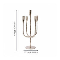 3 Arm Candelabra Aluminum Metal Candelabra Sturdy Base for Shelf