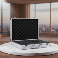 Aluminum Watch Briefcase Large Capacity Watch Travel Carrying Case Accessory Organizer Rigid-Shell Protection Soft Padded