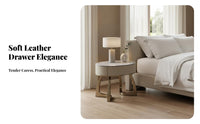 Fluted Cylindrical End Table Light Luxury Nightstand Modern Design for Bedroom