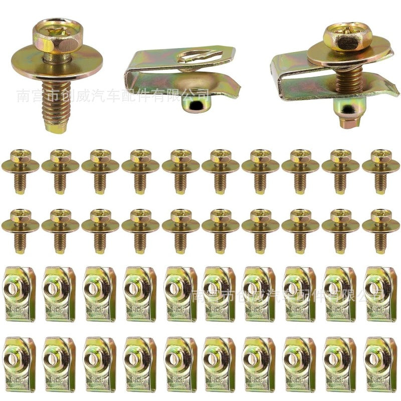 40PCS Screw U-clip