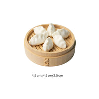 Miniature Steamer Basket Adhesive Decorative Dumpling Adhesive Whimsical Note Holder Kawaii for Refrigerator