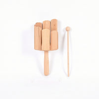 Sound Tube with Mallet Slotted Sound Tube Wooden Percussion Instrument Handheld Wood Block Beechwood for Children, Music Lessons