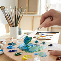 5 Pieces Palette tool and Brush Kit Versatile Use Paint Brush and tool Set Art Supplies for Artists, Students