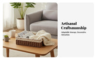 Woven container Decorative Woven basket with Handles Desktop Tidy for Closet, Families
