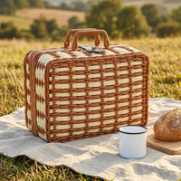 Rattan Suitcase Storage Box Top Handle Suitcase-Style Storage Box Rigid