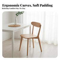 Wooden Backrest Chair Nordic and Aesthetic Wooden Armless Seat Minimalist Design Dense Wood for Families, Cafe, Living Room
