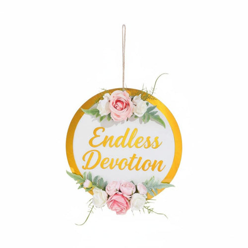 Floral Wedding Sign Artificial Flowers Home Decoration Gleaming Finish for Party