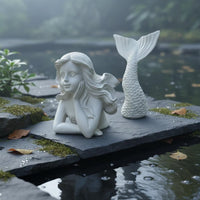 Mermaid Statue Weatherproof Resin Mermaid Sculpture Waterproof for Yard, Patio