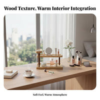 Tiered Wooden Display Rack adaptable Tiered Desktop Stand Natural Aesthetic
