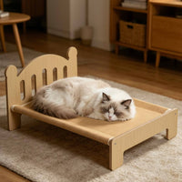 Cat Sleeping Bed All Season Wooden Cat Bed Breathable Mat Animal Furniture for Indoor