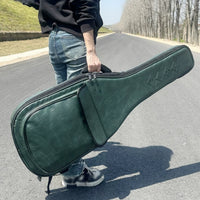 Guitar Bag with Backpack Straps Faux Leather Folk Guitar Bag Hands for Students, Artists, Rehearsals