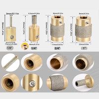 4-Piece Diamond Sharpening Set with 1/8", 1/4", 3/4", 1" Brass Core Drill Bits and Diamond Grinding Wheels