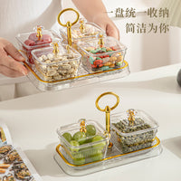 Plastic Fruit Bowl with Compartments for Living Room Coffee Table Snack Nuts