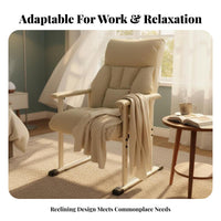 Reclining Lazy Sofa Chair Easy Assembly Upholstered Recliner Chair Adjustable Office Armchair Stain-Resistant Single Person Sofa