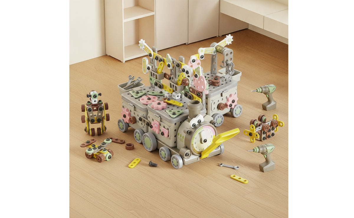 DIY Screw Toy with Train Base Hands-on Take Apart Toy Train STEM Building Set Fine Motor for Children, Toddlers, Girls, Home, Playroom