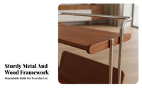 2-Tier Rolling End Table Vintage aesthetic Mobile Storage Multi-Functional