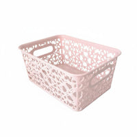 Underwear Organizer Bin Ventilated Plastic Lace Basket with Lid for Bedroom