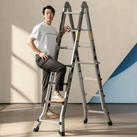 Foldable Step Ladder Anti-Slip Aluminum Ladder Sturdy Stepladder for Homeowners, Home Improvers, Home Maintenance, Workshop, Garage