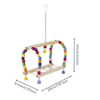 Bird Cage Toy with Bells Hanging Bird Ladder Bridge Sturdy for Parakeets