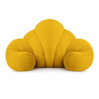 Supportive Arc-shapedShaped Back Cushion Ribbed Backrest with Side Bolsters Soft Support Pillow Cushiony for Readers, Sofa, Dorm Rooms